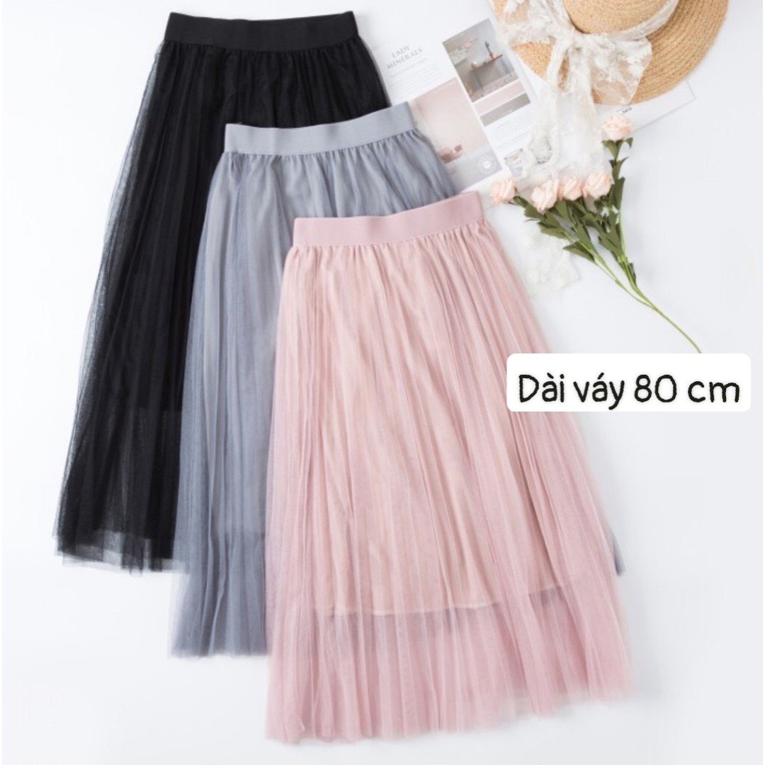 Chân Váy Ren Dài, Dáng Công Chúa Xếp Ly CV004