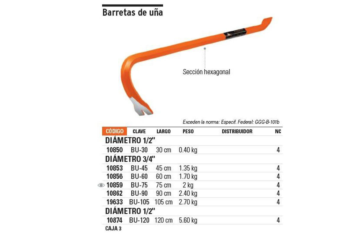 Xà beng 4in/60cm BU-60 Truper - 10856
