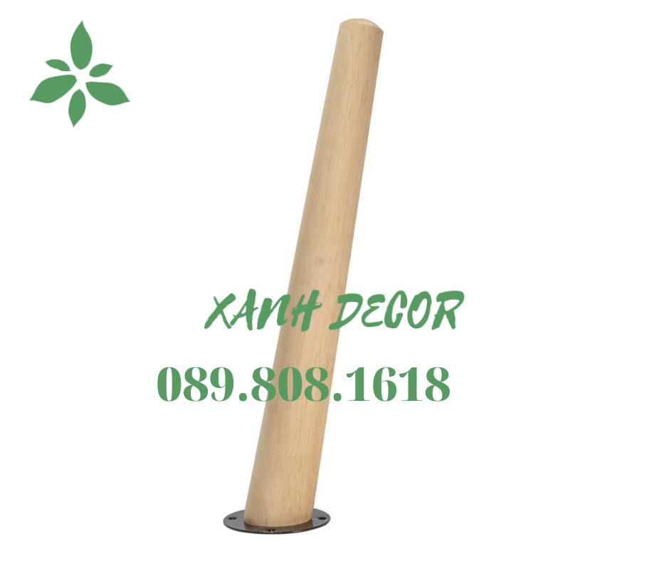 Chân bàn gỗ cao su Xanh Decor pad tròn
