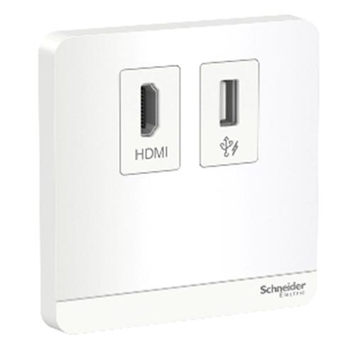 Bộ ổ cắm HDMI + USB, dòng AvatarOn mặt vuông loại Đẳng Cấp, Sang Trọng - Schneider Electric