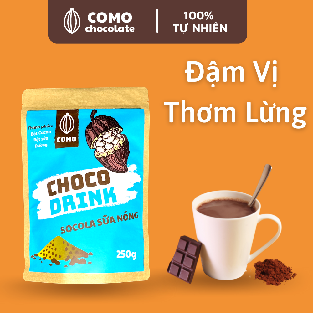 Bột socola sữa 3 trong 1 thơm béo đậm đà 250g Como Chocolate