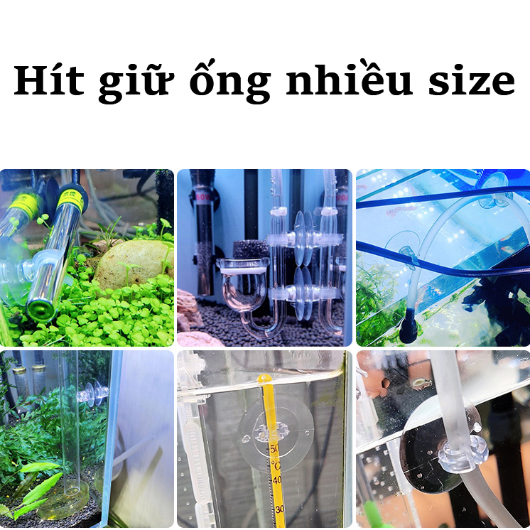 Hít kính bể cá giữ ống oxy, ống nước | Nút hít kính
