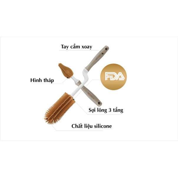 BỘ CHỔI CỌ SILICONE MOTHER-K HÀN QUỐC