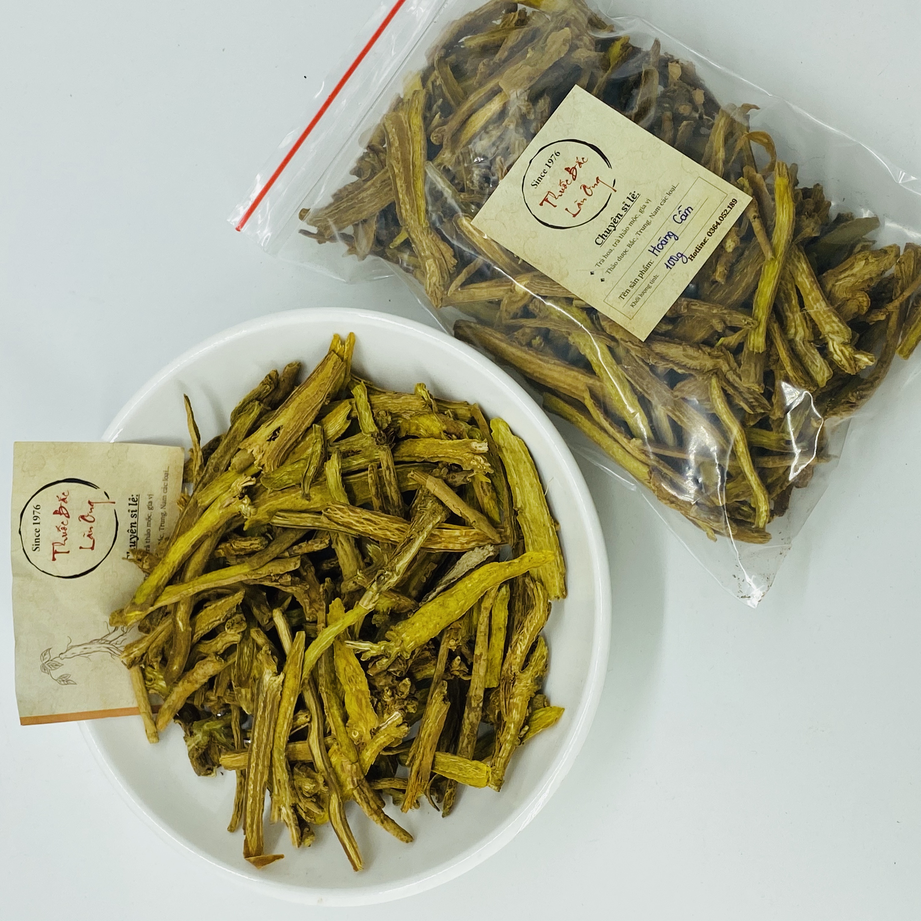 Hoàng cầm khô 100g, thái lát mỏng, thơm, sạch - Lãn Ông