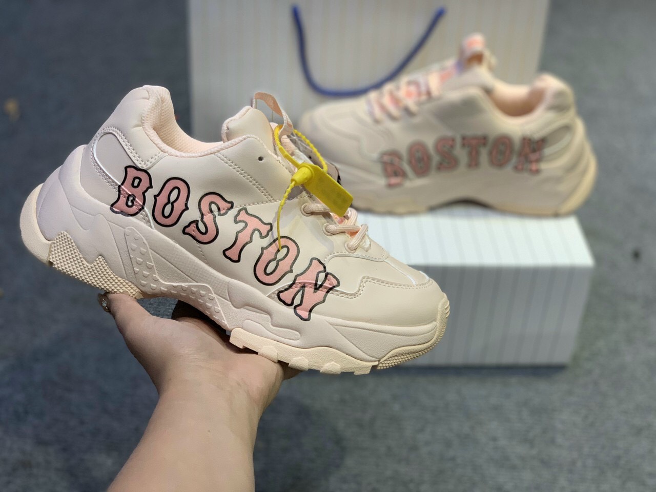 Giày Sneaker MLB Big Ball Chunky P Boston Red Sox Pink  Caos Store