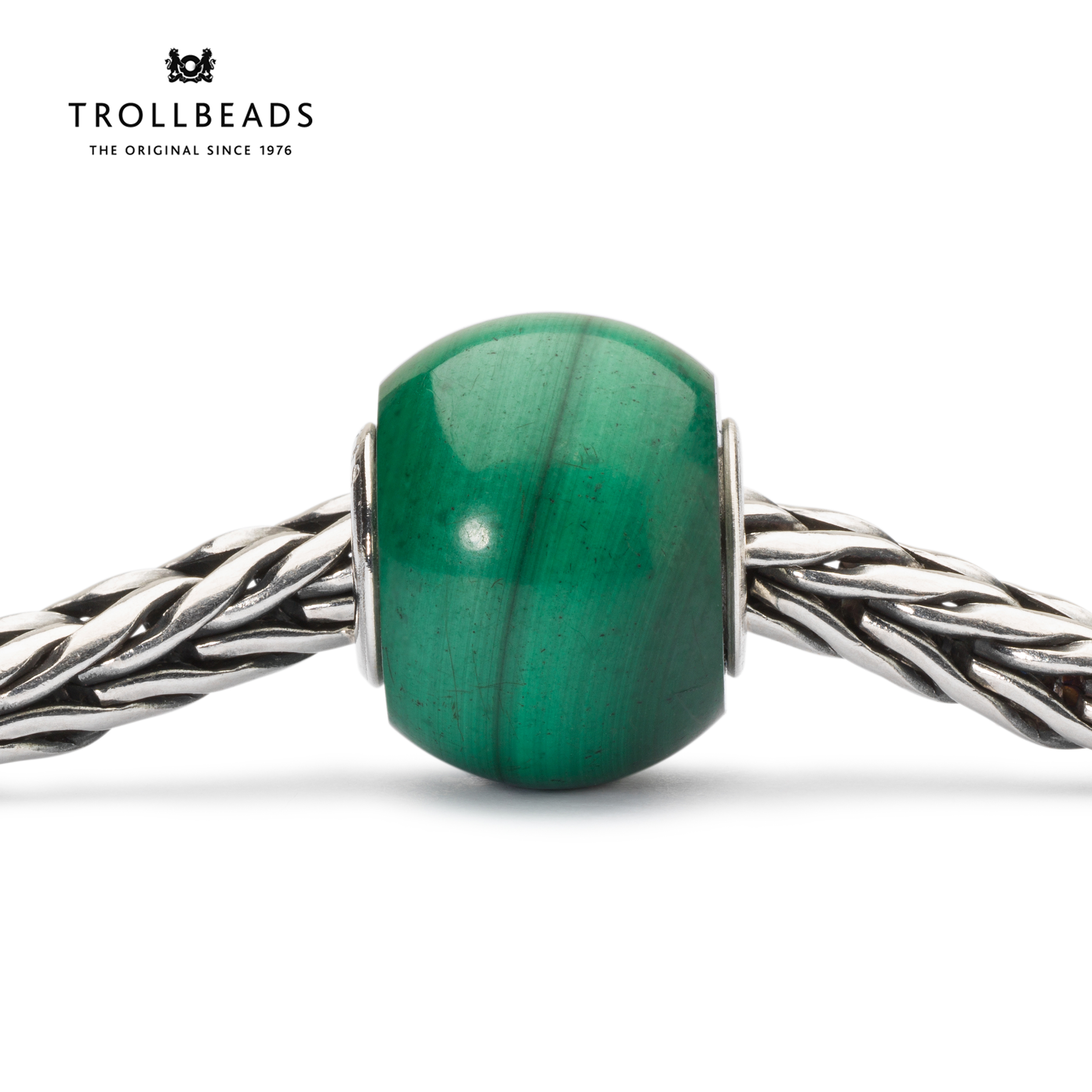 TROLLBEADS Đá Quý Tự Nhiên Round Malachite