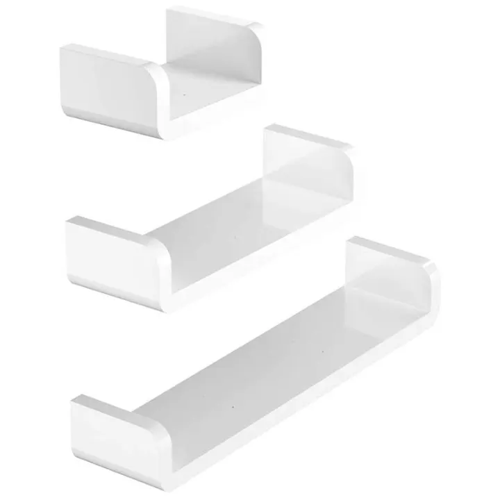 Plastic White Bathroom Wall Shelf Suction Rustic U Shaped Floating Shelves Wall Mounted Bathroom Organizer Shower Caddy Set Of 3 Lazada Ph