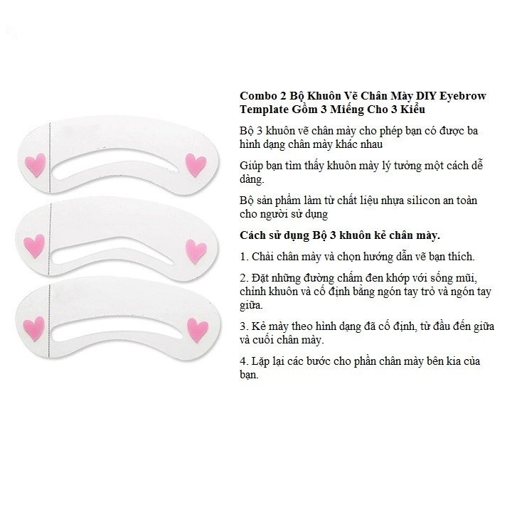 Combo 3 bộ Khuôn Kẻ Chân Mày