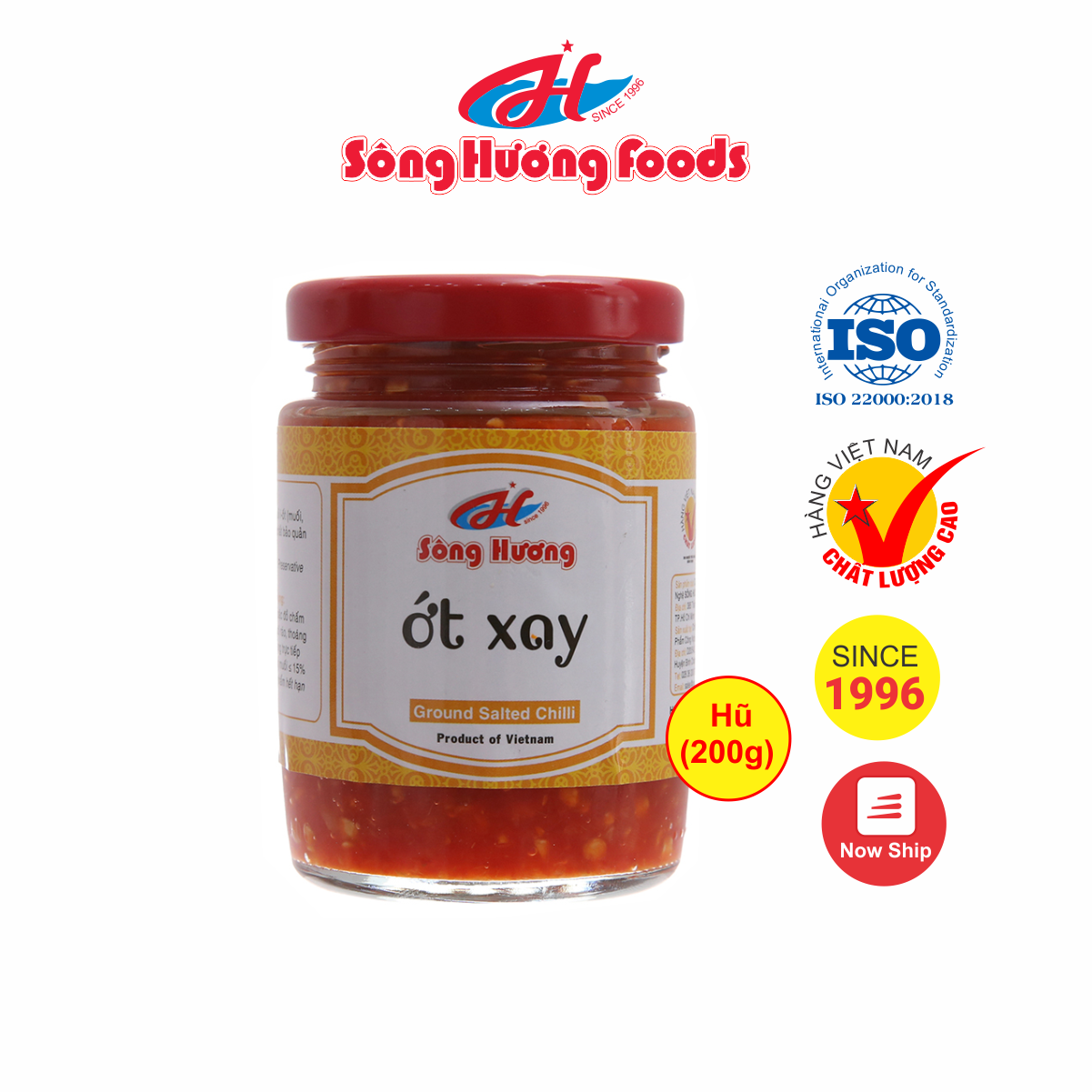Ớt Tươi Xay Sông Hương Foods Hũ 200g - Ăn kèm cơm , bún , phở , mì tôm