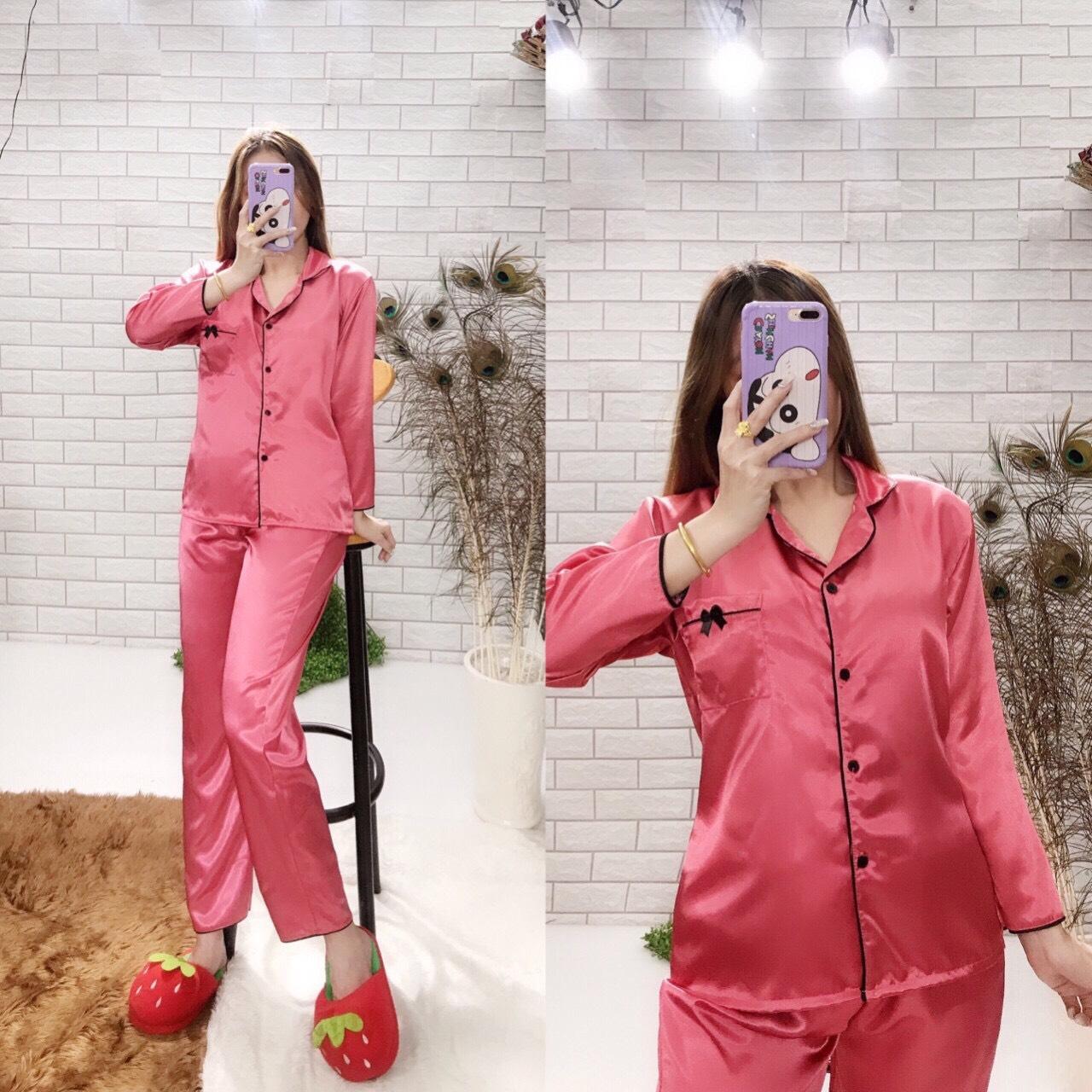 [HCM]Đồ Bộ Lụa Satin Ngủ Dài Tay
