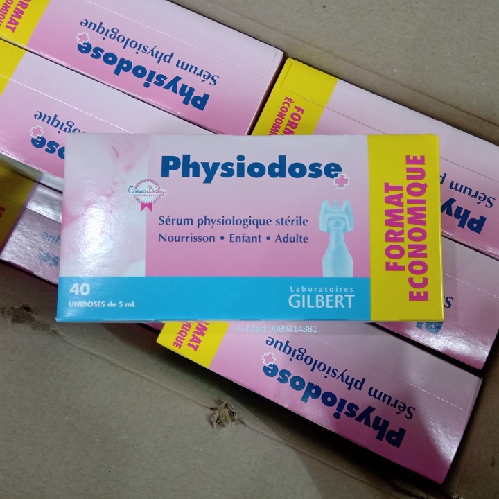 Nước muối sinh lý Pháp Physiodose (Tép Hồng) 40 x 5ml
