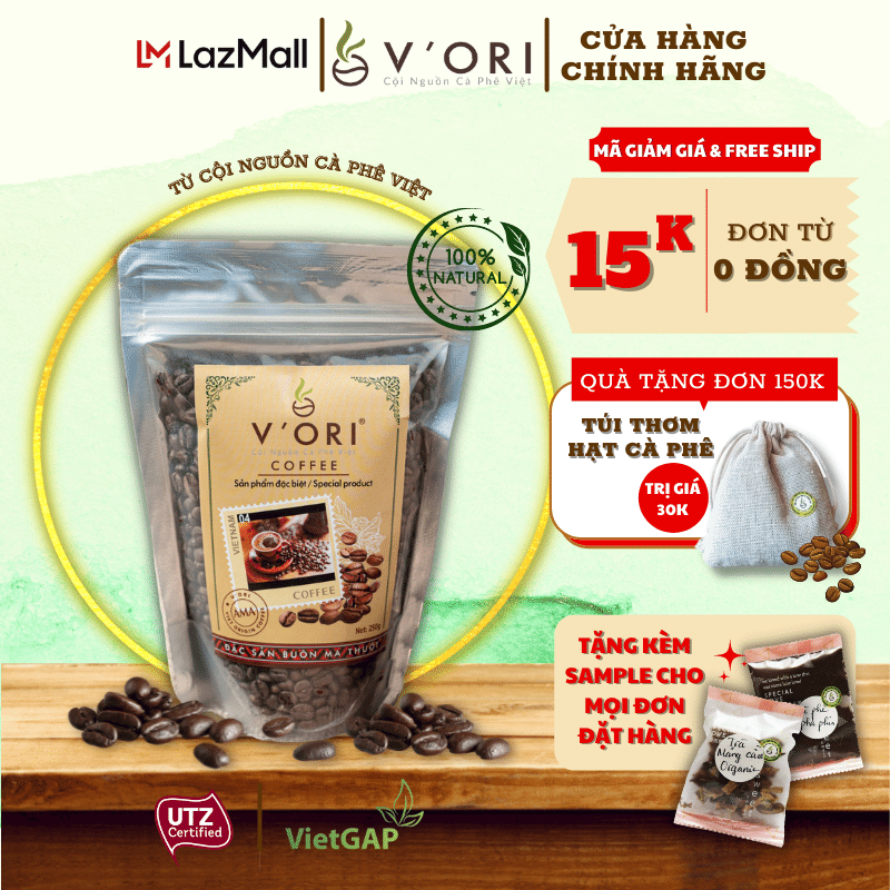 CÀ PHÊ HẠT RANG AMA 100% ROBUSTA 250GR (CHỨNG NHẬN UTZ & VIETGAP)