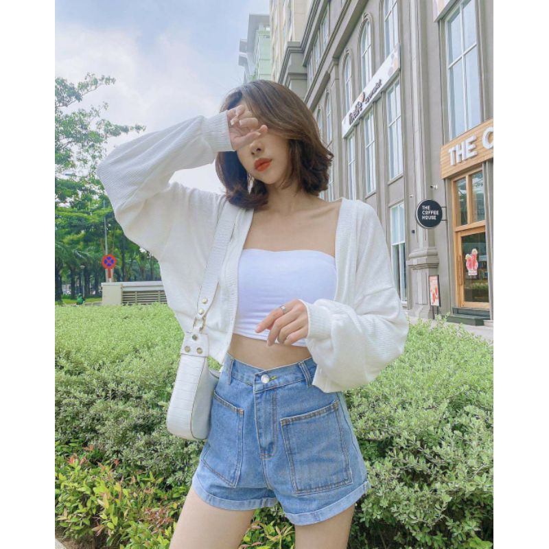 [HCM]ÁO ỐNG CROPTOP TRẮNG