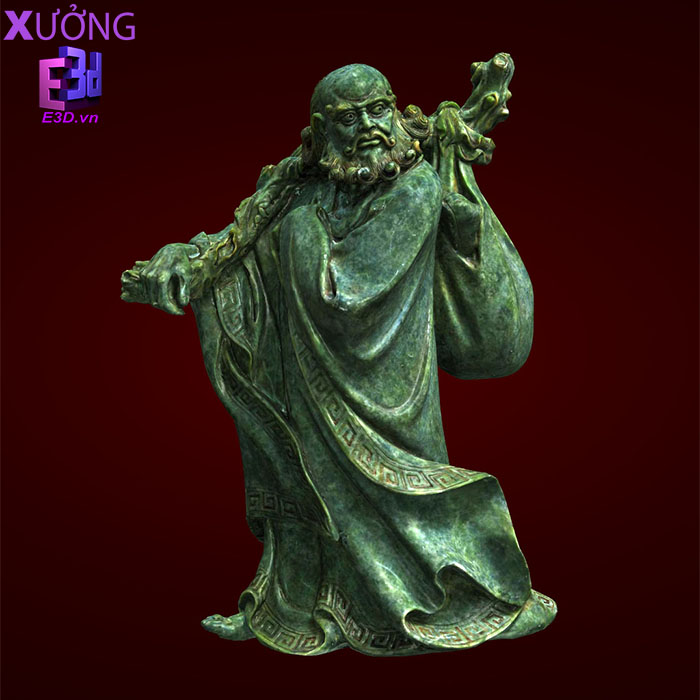 Tượng Bồ Đề Đạt Ma - NK 004( xanh vân đá)