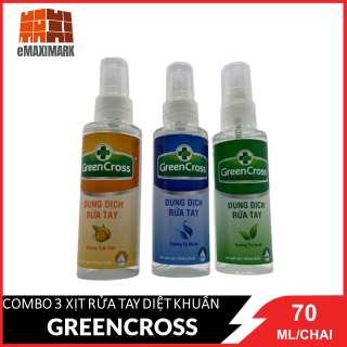 HCMCombo 3 chai Xịt rửa tay diệt khuẩn GreenCross đủ mùi Dưa táo Trà xanh thumbnail