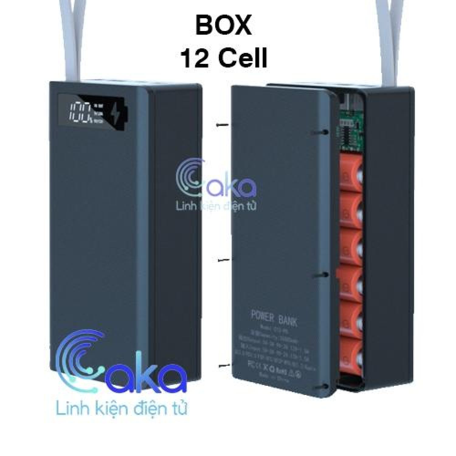 Box sạc dự phòng 12 cell 18650 sạc nhanh