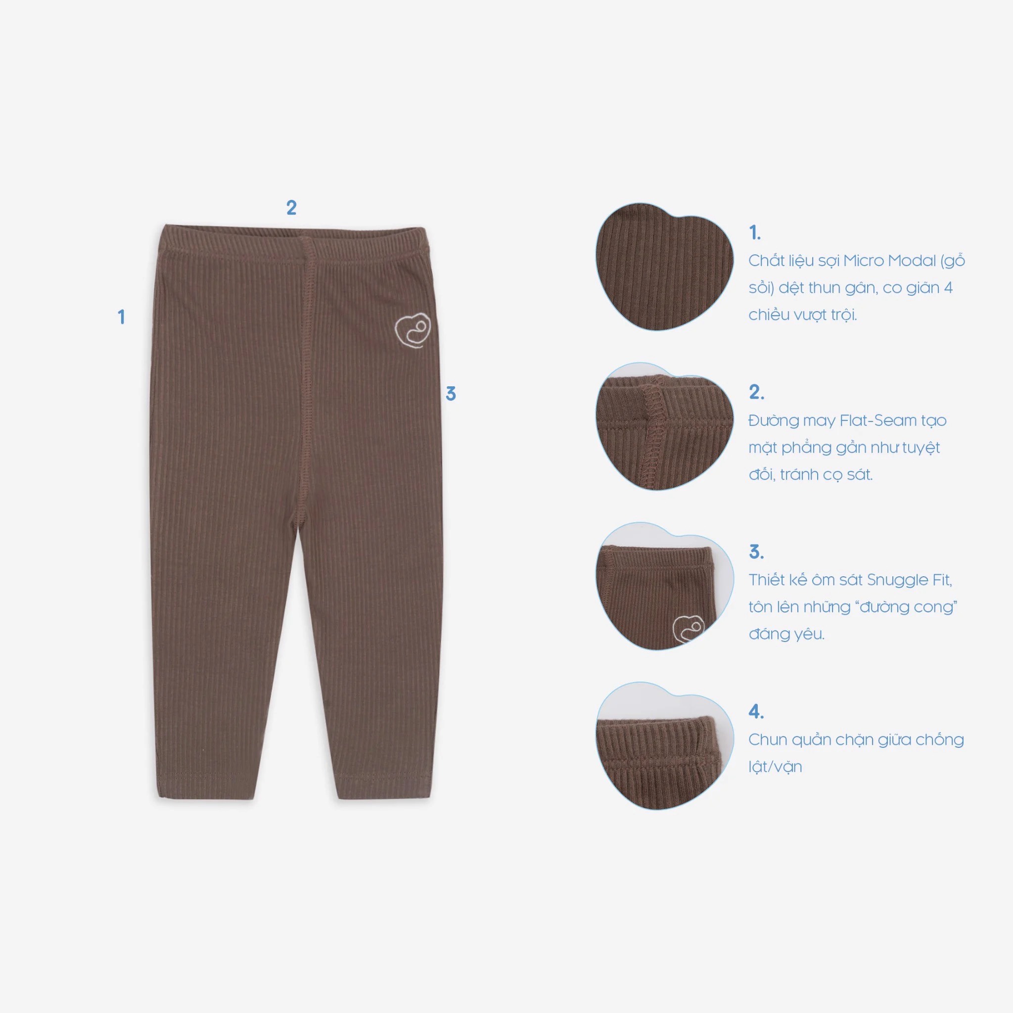 Quần Legging Bu, Bubaby Micro modal cho bé 6m - 4Y