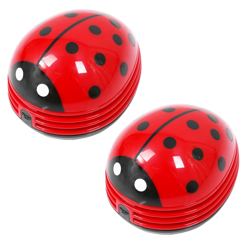2X Ladybug Patterned BatteryOperated Mini Vacuum Table Dust Cleaner, Red Lazada.co.th