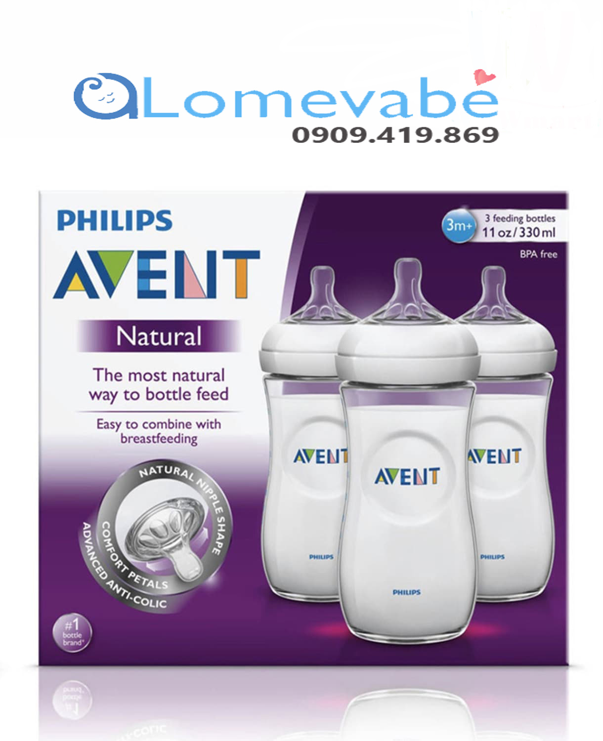 [HCM]SET 3 BÌNH AVENT NATURAL 330 ML