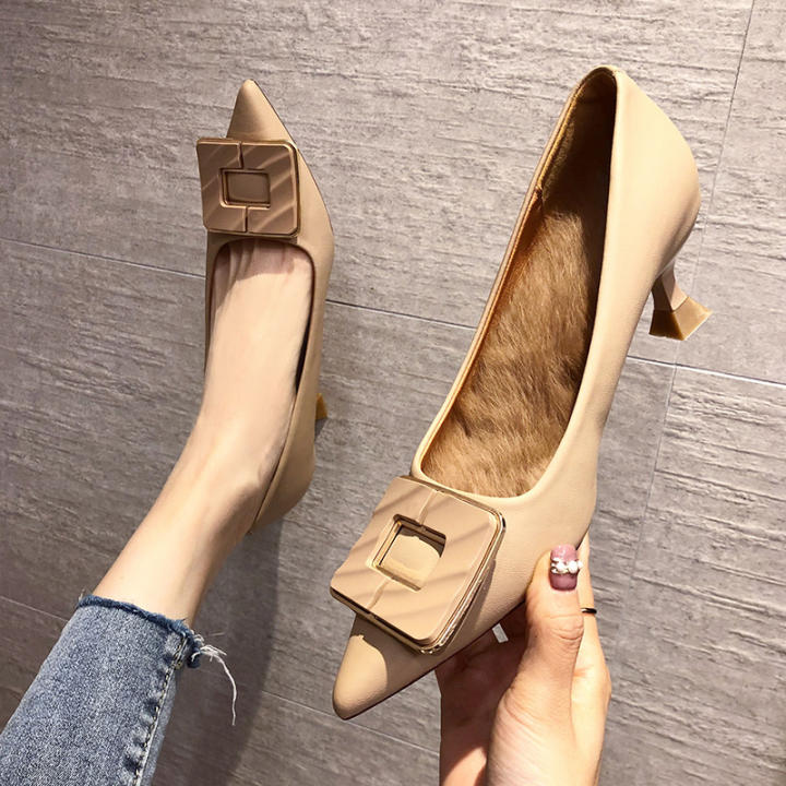 nude winter heels