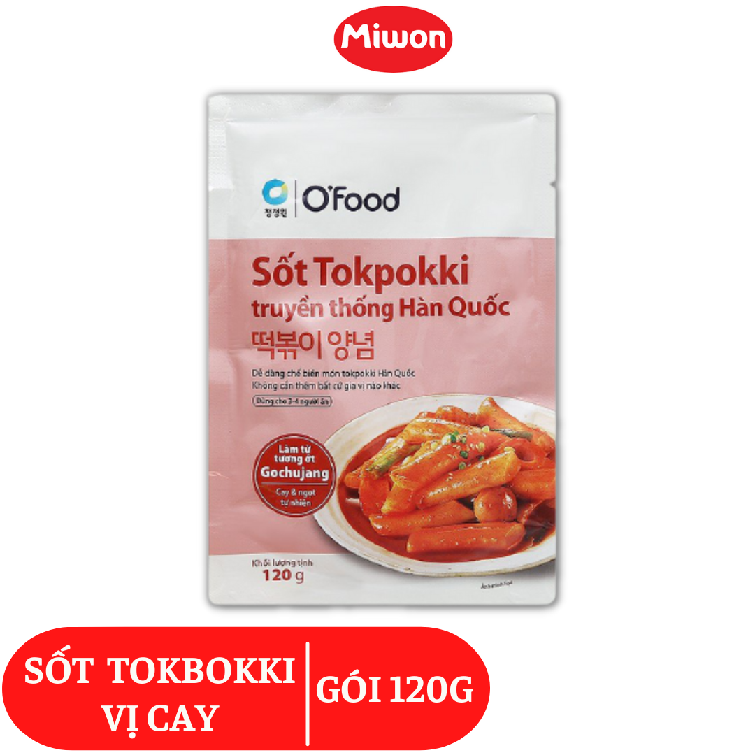 Sốt Tokbokki Hàn Quốc O Food vị cay gói 120g, đóng gói bao bì cao cấp