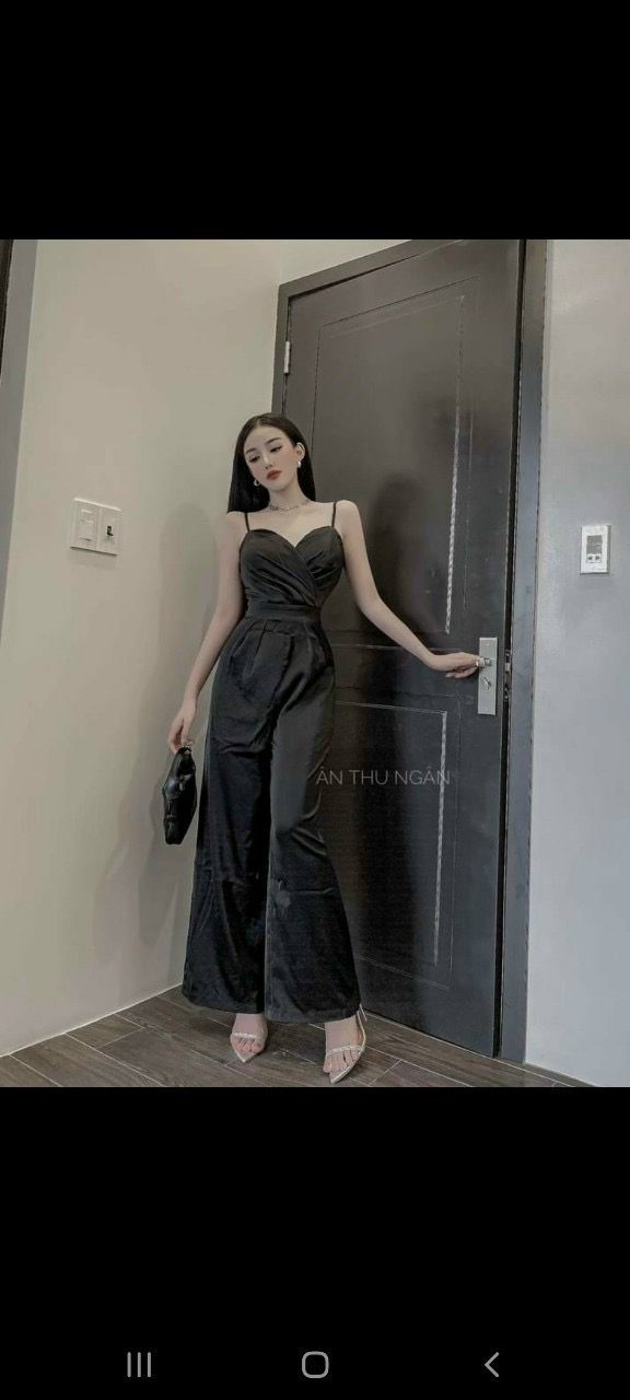 Jum dài ống rộng áo 2 dây sang chảnh-QH #jumpsuit
