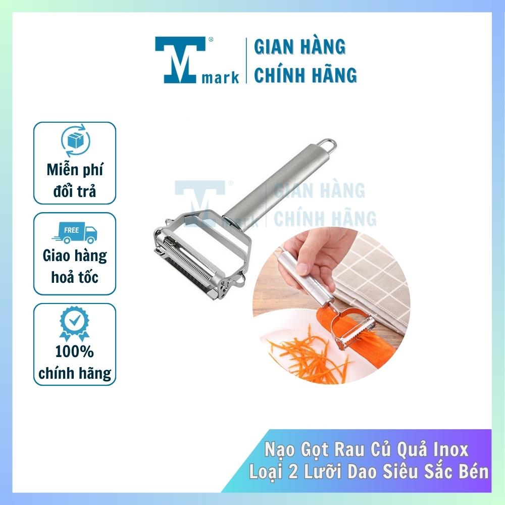 Nạo Gọt rau Củ Quả Inox Loại 2 Lưỡi Dao Siêu Sắc Bén - Bào Nhỏ Sợi Đa Năng Chống Han Gỉ Đảm Bảo An Toàn Tmark