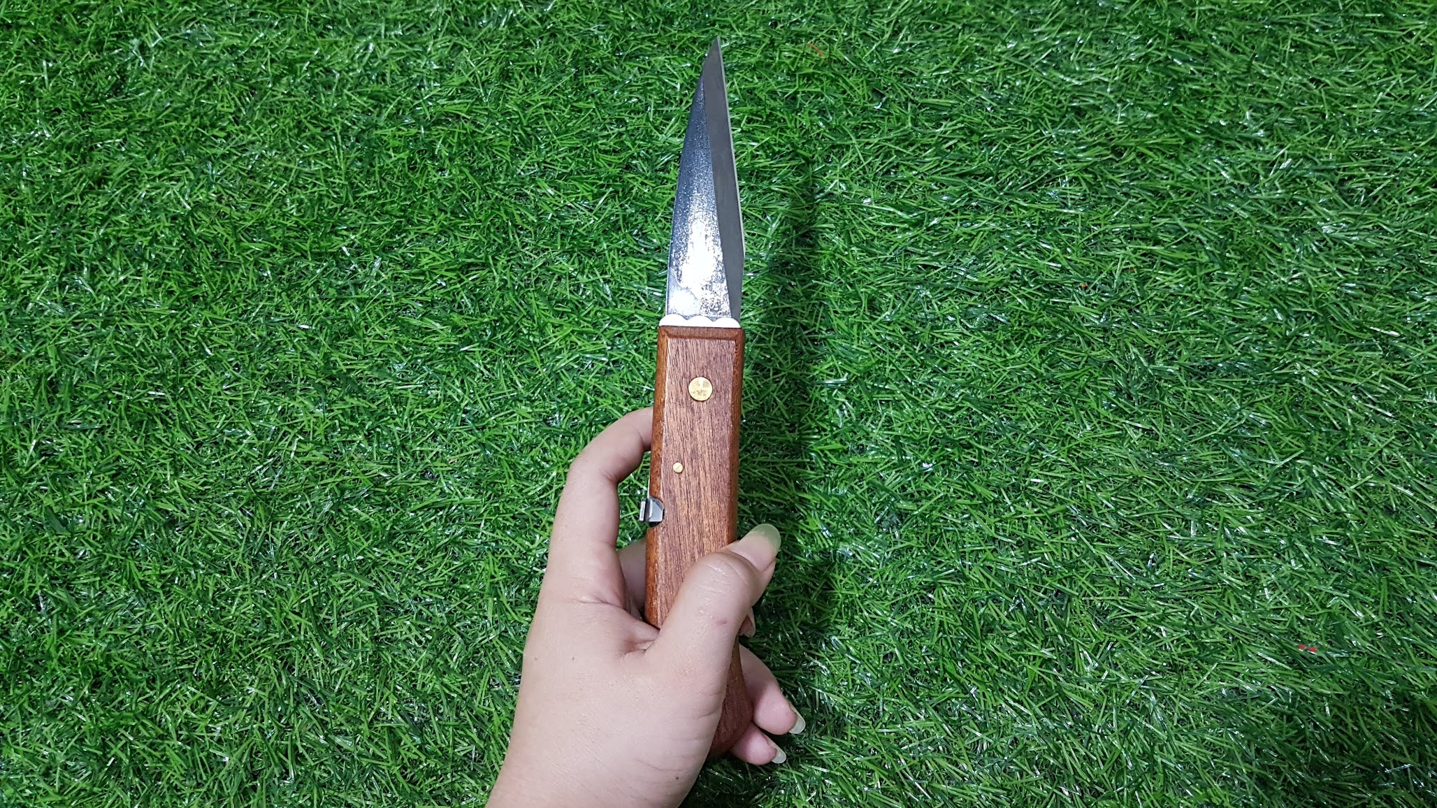 Dao ghép cây cán gỗ có thể gập, cao cấp.