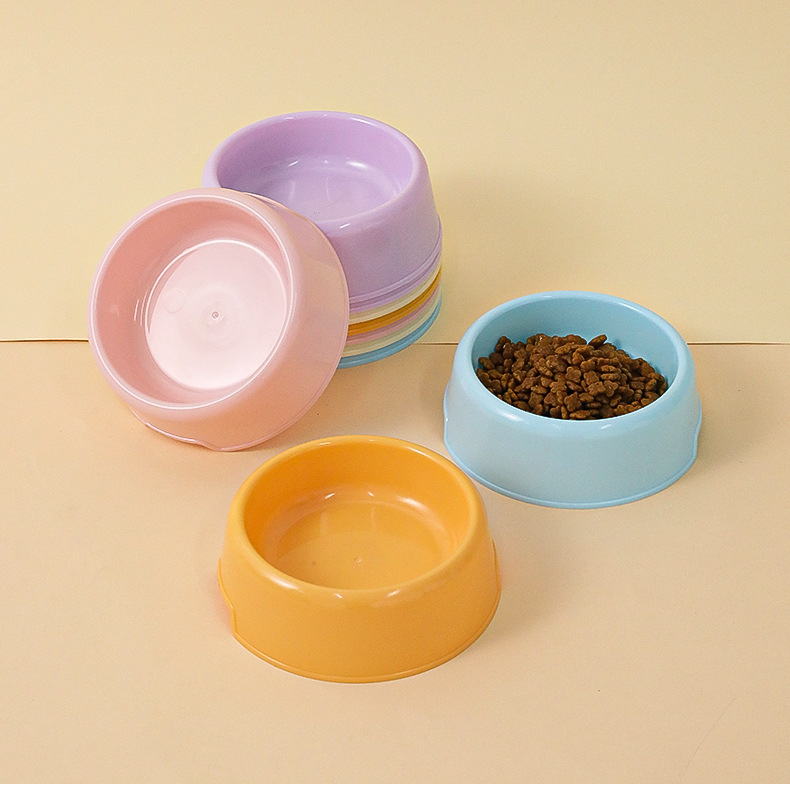 chén tròn nhựa màu basic cho chó mèo - T3 PETS SHOP