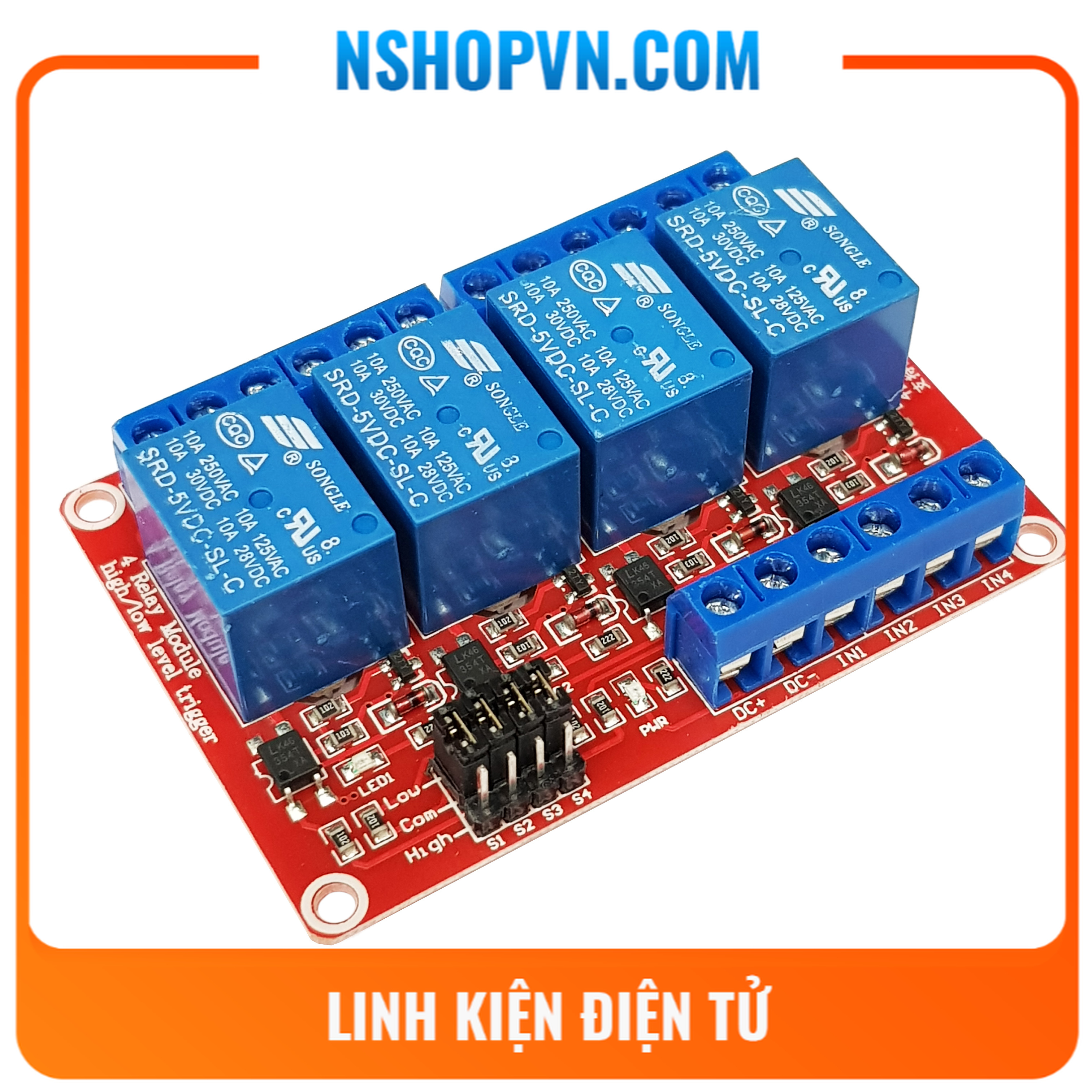 Module 4 Relay Kích H/L (5VDC)