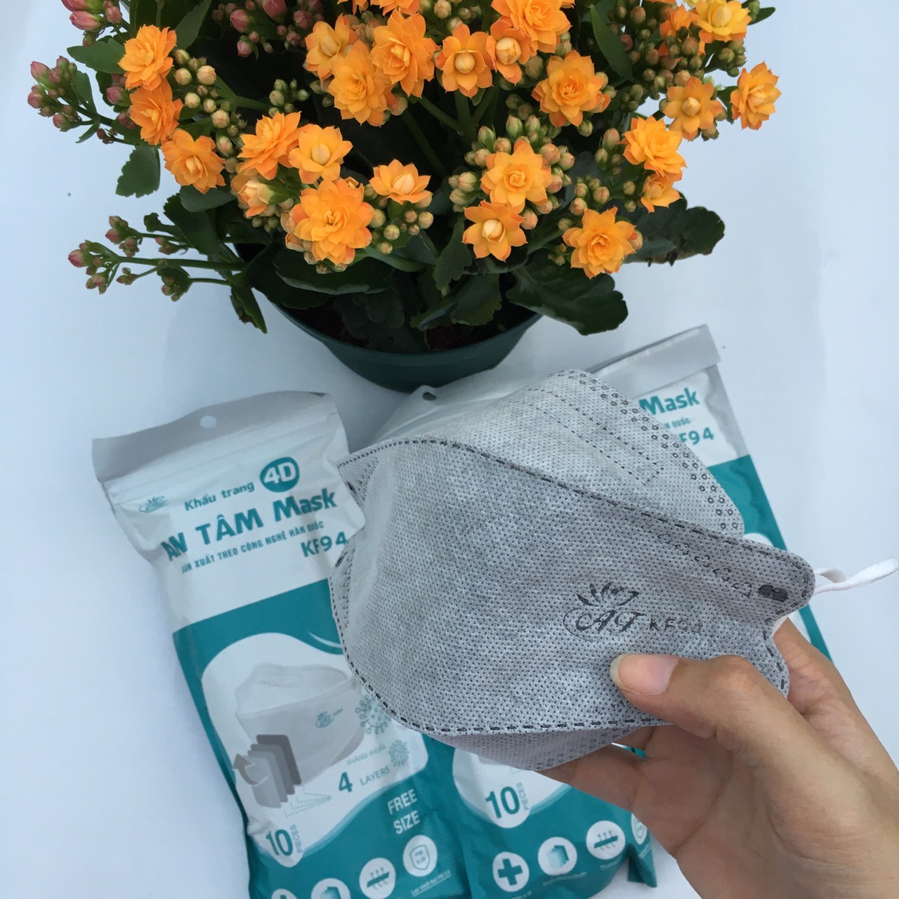 Combo 5 bịch (50 cái) Khẩu Trang 4D KF94 Hàn Quốc