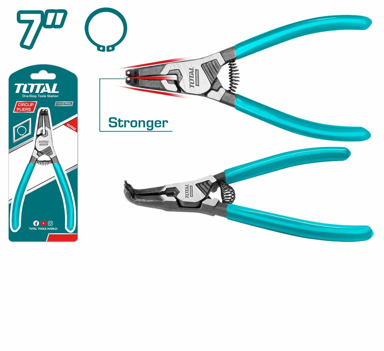 Kềm mở ngoài phe đầu cong 180mm total thtj21802