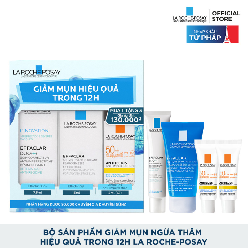 Bộ sản phẩm giảm mụn ngừa thâm siêu hiệu quả trong 12h La Roche-Posay giá rẻ