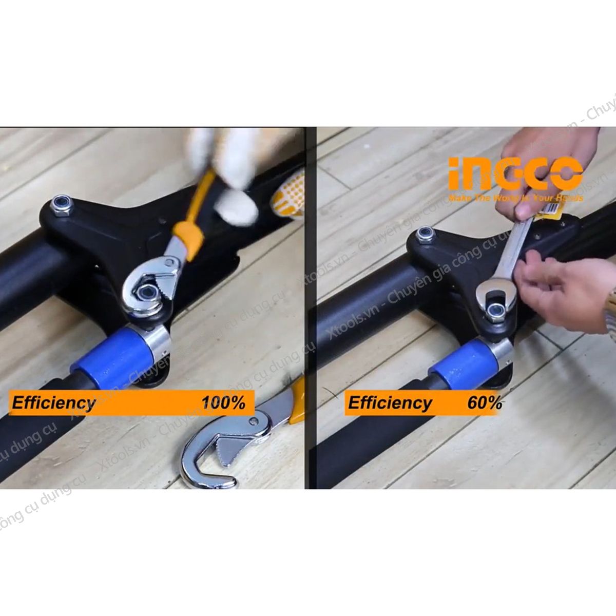 Bộ mỏ lết tự động đóng mở đa năng INGCO thép Cr-V siêu cứng chống rỉ mở bulong ốc vít các sửa chữa nhà cửa cơ khí