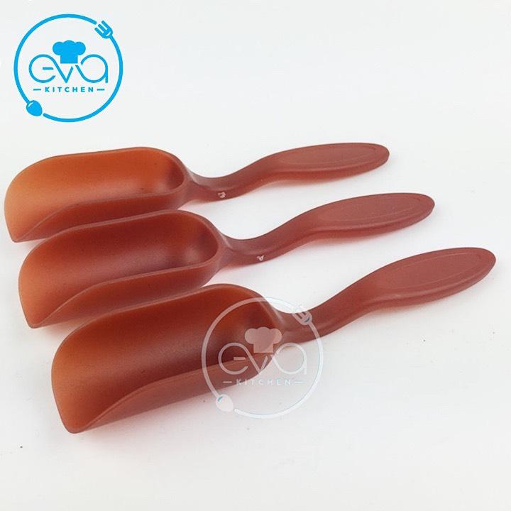 [HCM]Muỗng Múc Trà Nhựa Nâu Teaspoon