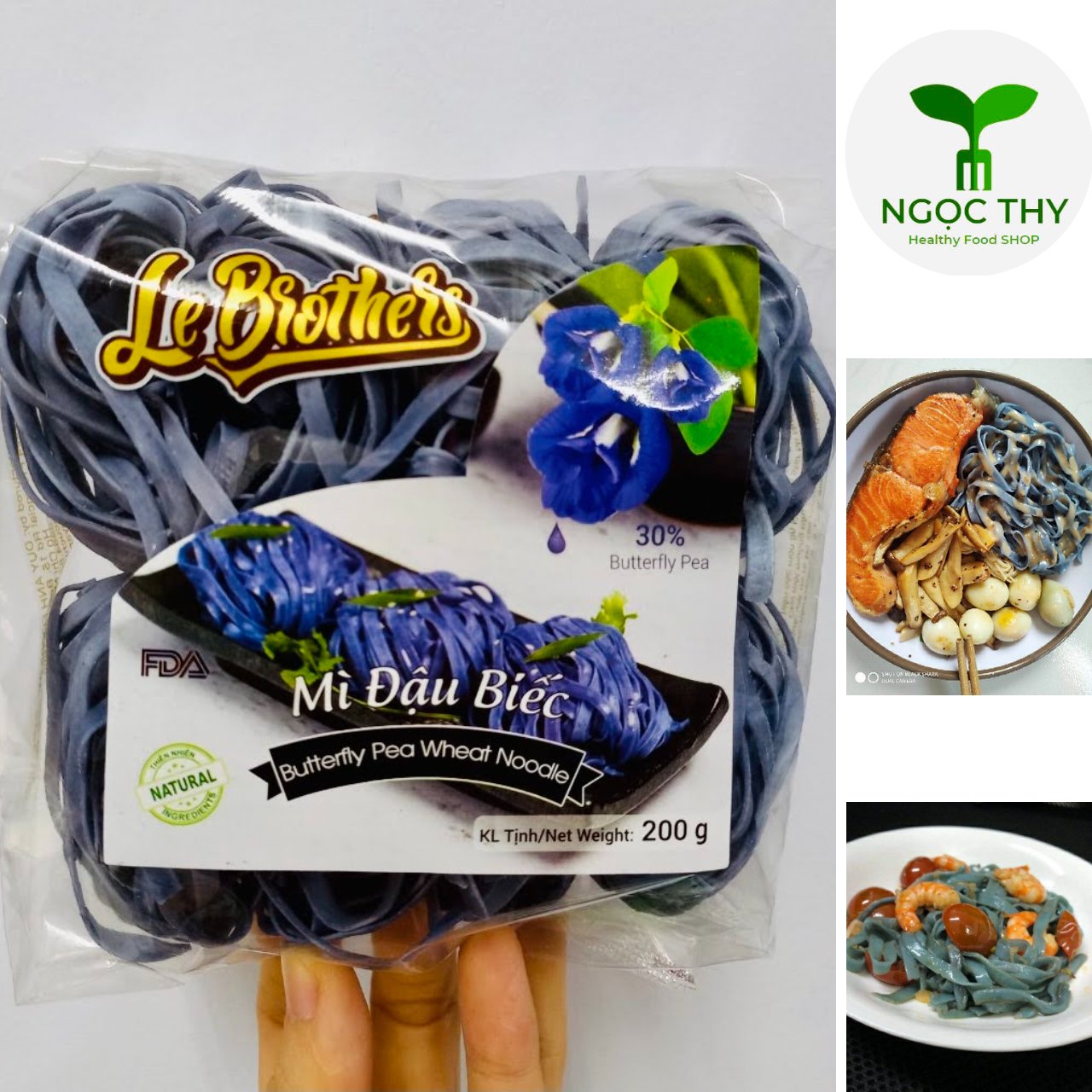Butterfly pea flower Noodles 200gr/package