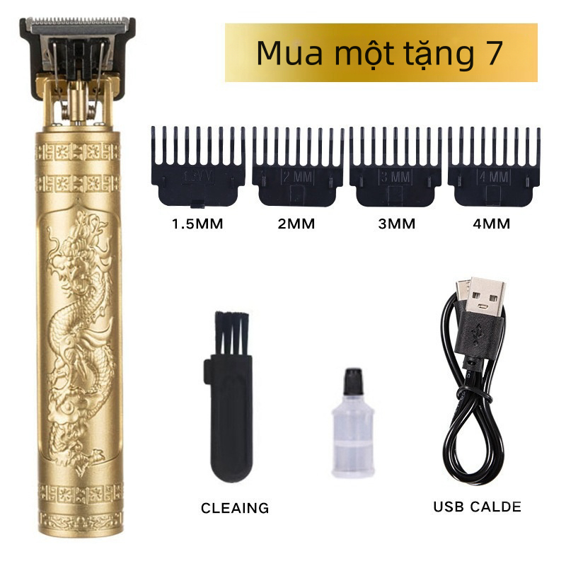 T9 Tông Đơ Cắt Tóc Tông Đơ Chắn Viền Cực Khỏe Nhỏ Gọn, Sạc Điện, Pin Cực Bền,cao cấp 7 Phụ Kiện Cao Cấp