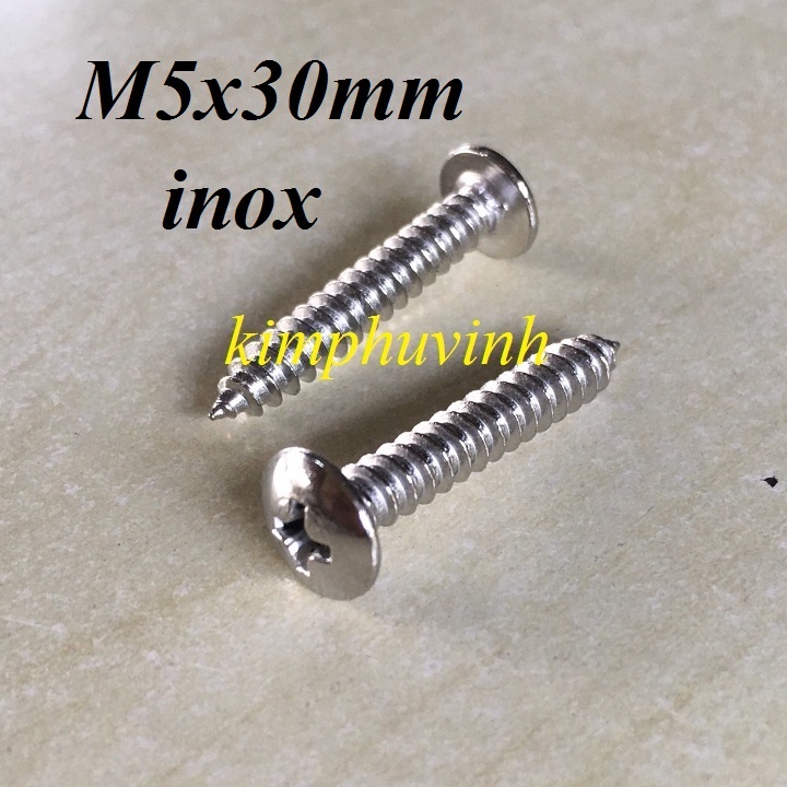 M5x30mm - 50 con vít dù inox - vít dù bake inox 5x30mm