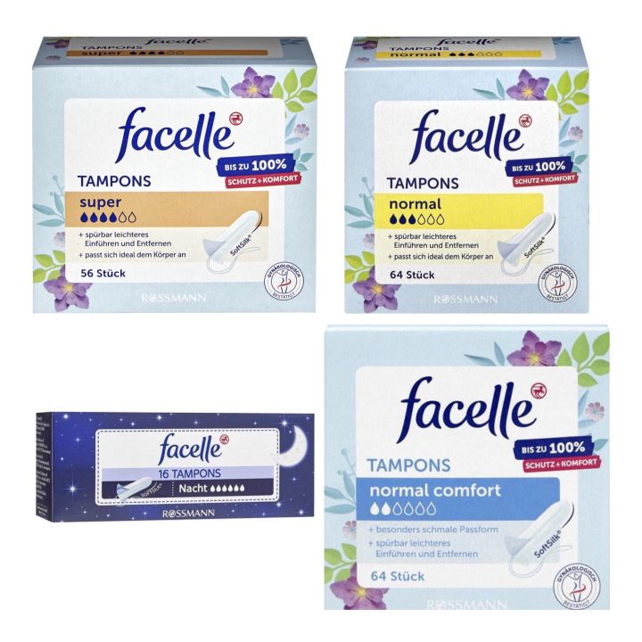 Tampon mẫu mới - Tampons Facelle đủ size chuẩn Đức