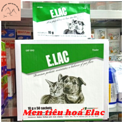 Men tiêu hoá chó mèo Elac 10g