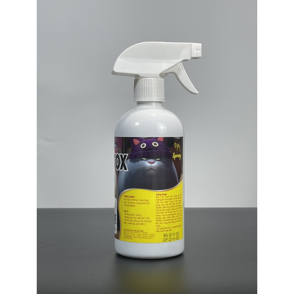 Xịt mùi hôi chó mèo Clean Tox giúp môi trường sạch sẽ thơm mát chai 500ml