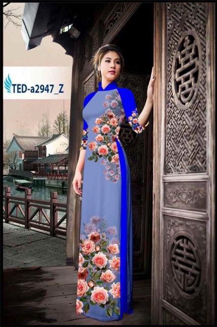 [HCM]Vải áo dài hoa hồng