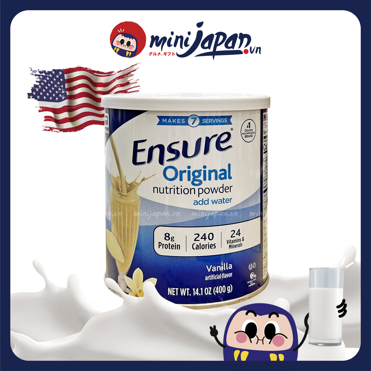 Sữa bột Ensure Mỹ Original Nutrition Powder hương vanilla 400g
