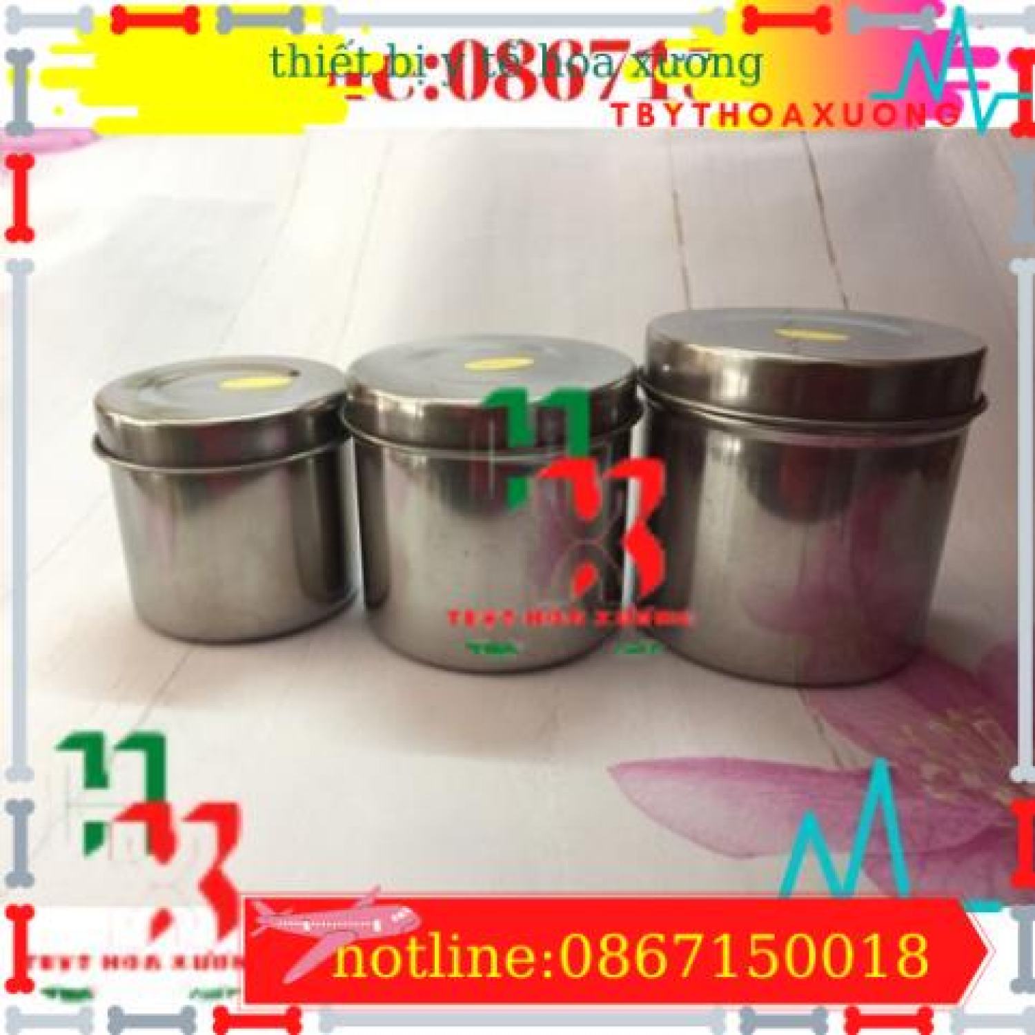 Hũ Đựng Bông Cồn Y Tế- Inox 304