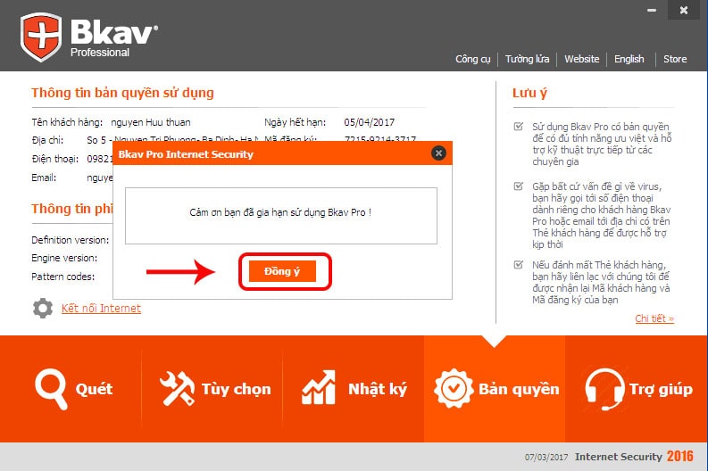 5c phần mềm diệt virus BKAV PRO 2023
