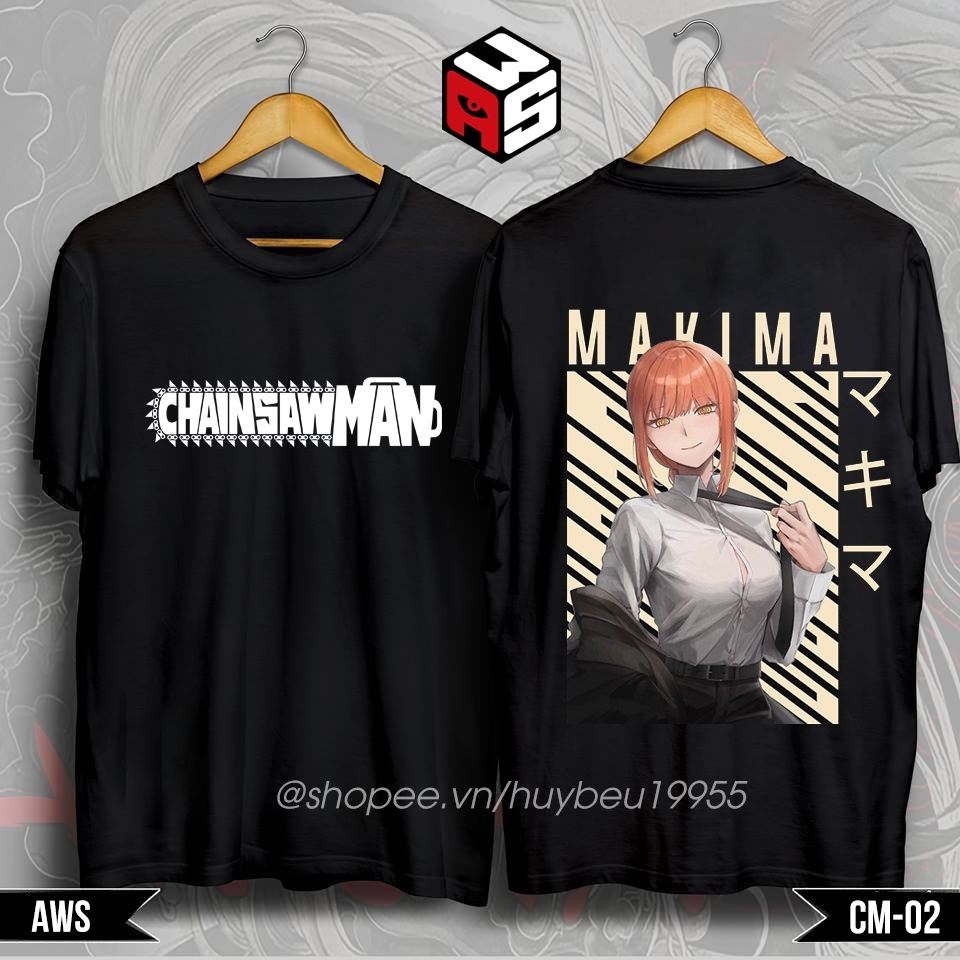 Áo thun Chainsaw man áo phông in hình anime chainsaw man denji power aki makima - CM02