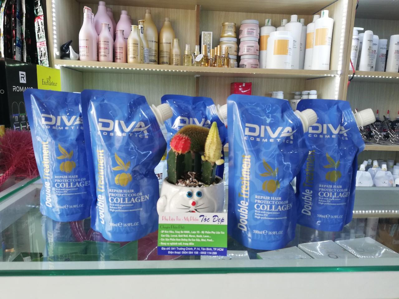 Hấp phục hồi tái tạo phục cấu trúc tóc Diva Collagen 500ml