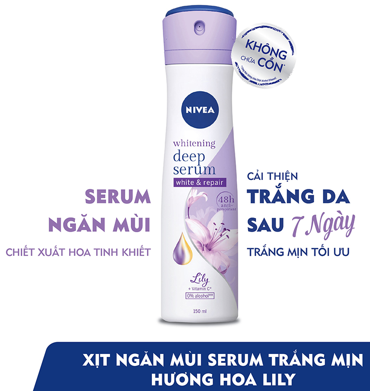 Xịt Khử Mùi Nivea Nữ Dưỡng Trắng và Ngăn Ố Vàng (150ml)