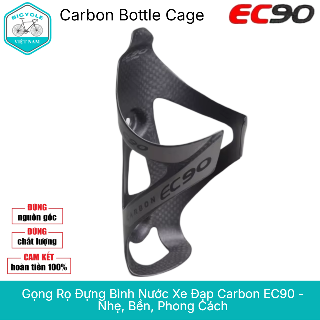 Gọng Rọ Đựng Bình Nước Xe Đạp Carbon EC90 Siêu Nhẹ 25g – Thiết Kế Thể Thao Cao Cấp