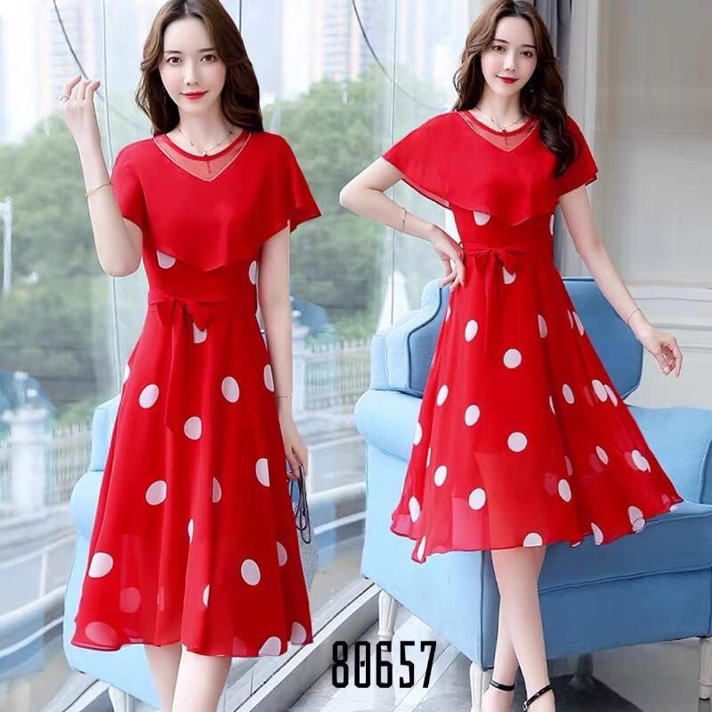 Đầm xòe chấm bi cực sang trọng tl79